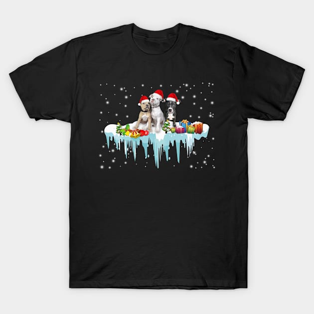 Christmas Pitbull T-Shirt by Komlin